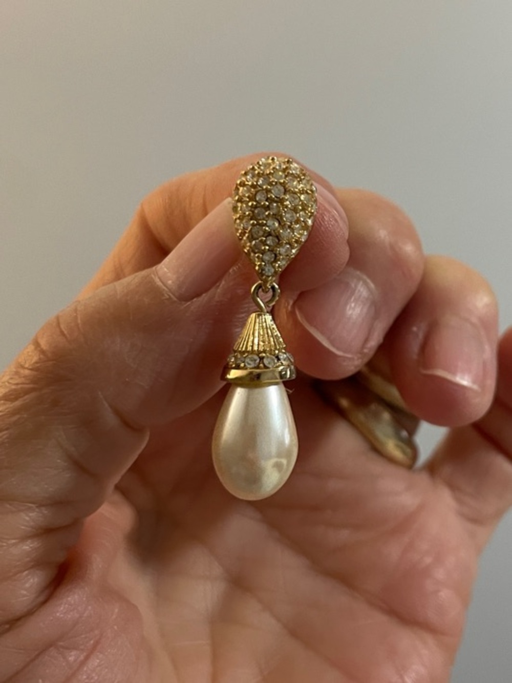 Gold Pearl Drop Earrings - Elegant Cream Teardrop Dangle